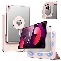 iPad Air 5th Generation Magnetic Case 2022 / iPad Air 4th 2020 Case 10.9 in Double-Layer Magnetic Folio Cover with Multiple Angles and Pencil Charging Support, Premium PU Leather（Pink）
