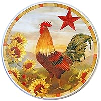 Reston Lloyd Electric Stove Burner Covers, set of 4, Morning Rooster All-Over Pattern