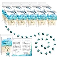 Smiling Wisdom - Bulk 30 Sets - Employee Appreciation Mini Beach Themed Greeting Card, Envelopes and Turquoise Keepsake Gift Sets - 90 Pieces (Starfish - White Envelopes)