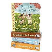 4 Pack Chunky Lift-a-Flap Baby Animals Board Books: Babies on the Farm, Babies in the Forest, Babies in the Wild, Babies in the Snow