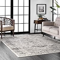 nuLOOM Madisson Vintage Faded Medallion Accent Rug, 2x3, Silver