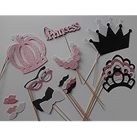 Princess Photo Booth Props Pink Black and White
