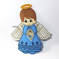 10pc Mi Bautizo Boy Girl Angel with Halo Wings Necklace Ooki® Foam Decor Baptism Sign Recuerdo para Bautizo Centerpiece Angel with Halo Angel con Halo Angels EVA (Boy)