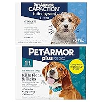 PetArmor CAPACTION Oral Flea Treatment for Dogs (6 Doses) + Bonus PetArmor Plus Topical Flea & Tick Treatment & Preventative for Dogs 23-25 lbs (1 Dose)
