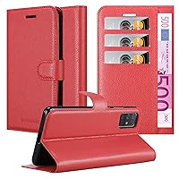 Book Case Compatible with Samsung Galaxy A71 5G in Candy Apple RED - with Magnetic Closure, Stand Function and Card Slot - Wallet Etui Cover Pouch PU Leather Flip