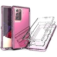 Galaxy Note 20 Ultra Case - 3 Layer Drop Protection, Shockproof Silicone, Transparent Pink