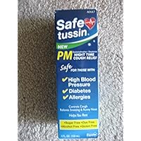 Safetussin Tussin PM - Night Time Cough Relief - Sugar Free - Dye Free - Alcohol Free - Gluten Free, 4 fl.oz.
