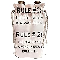 3dRose EvaDane - Funny Quotes - Boat Captain Rules - Wine Bag (wbg_159650_1)