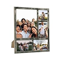 Farmhouse 8X10 Picture Frame with 5 Openings Display Multiple 8X10,Two 4X6 and 4X4 Photos Wood Collage Frame for Wall Mounting Tabletop Display, Great for Weddings (Black)