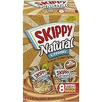 SKIPPY Natural Creamy Peanut Butter Spread Individual Squeeze Packs, 1.15 Ounce (Pack of 64)