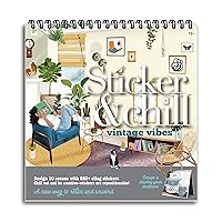 Sticker & Chill - Vintage Vibes - Repositionable Stickers with Over 500 Stickers & 10 Scenes - Travel Friendly Activity for Adults