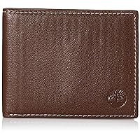 Men's Leather Wallet with Attached Flip Pocket, Brown (Blix), One Size