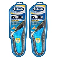 Work Insoles (Pack) // All-Day Shock Absorption and Reinforced Arch Support That Fits in Work Boots and More (for Men's 8-14, Also Available for Women's 6-10) 1 Pair (Pack of 2) 2 Count