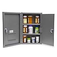 Graham-Field 3008 Grafco Locking Narcotics Safe Steel Drug Cabinet with Double Door & Lock, Large Size