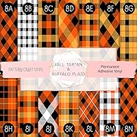 Fall Tartan Buffalo Plaid Permanent Adhesive Craft Vinyl Outdoor Indoor Works with Craft Cutters 12in x 12in 3 Sheet Bundle
