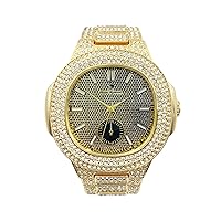 Charles Raymond Bling-ed Out Oblong Metal Men's Colour on Blast Watch - 8475Color