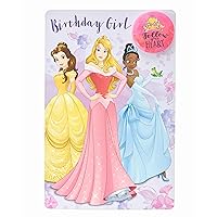 Disney Princess Birthday Girl Card with Princess Badge - Sleeping Beauty Birthday Girl - Princess Birthday Card with Badge