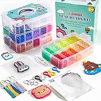  QUEFE 25000 Mini Fuse Beads Kit, 2.6mm Beads, Tiny Melty Beads  in 48 Colors for Kids and Adults, Fuse Beads Set with 4 Pegboards, 3  Tweezers, 3 Ironing Paper for Arts