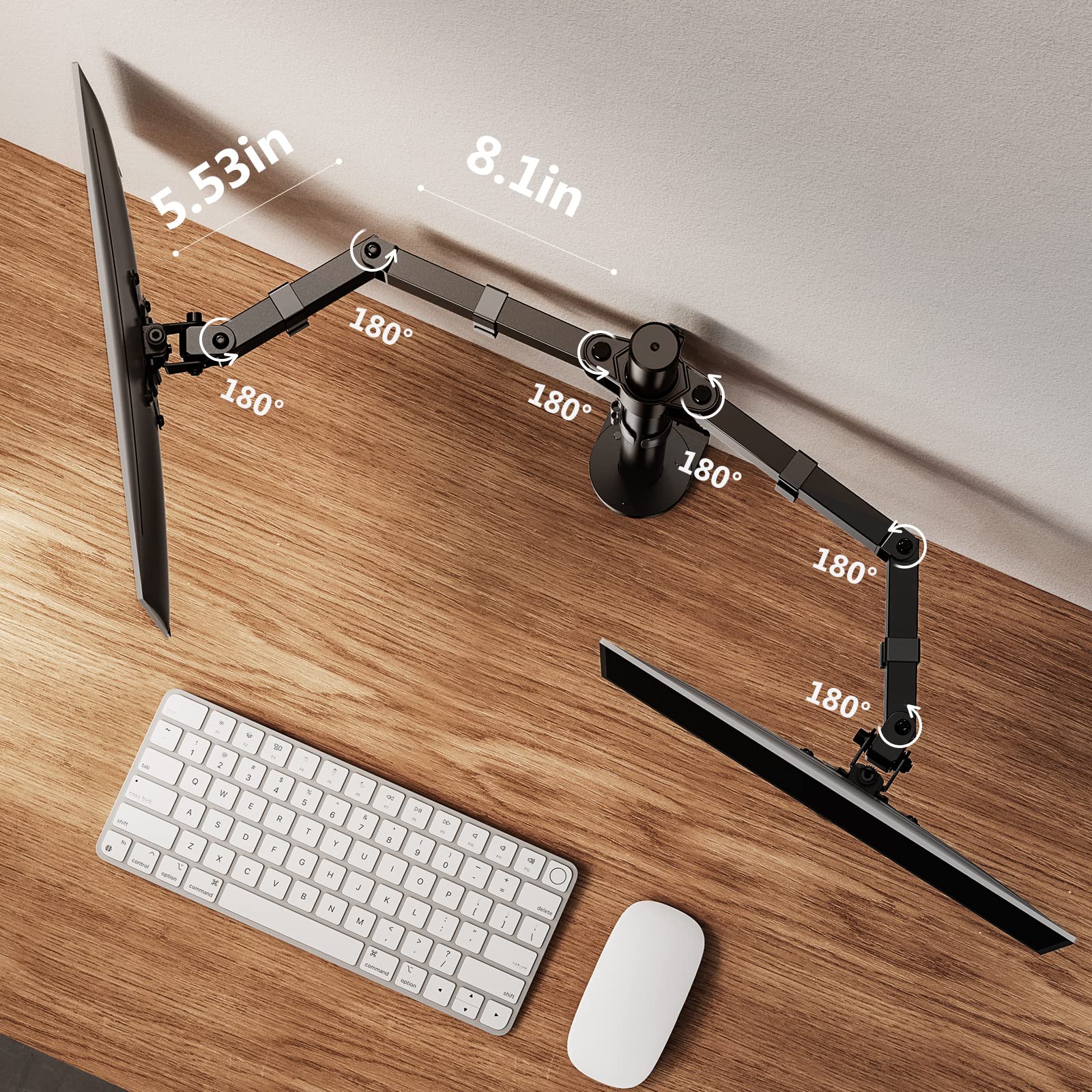 ErGear Dual Monitor Desk Mount, Fully Adjustable Dual Monitor Arm for 2 Computer Screens up to 32 inch, Heavy Duty Dual Monitor Stand for Desk, Holds up to 22 lbs per Arm, EGCM1