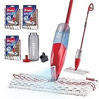 O-Cedar ProMist MAX Spray Mop, PMM with 3 Extra Refills, Red