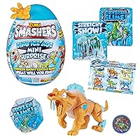 Smashers Dino Ice Age Sabre Tooth Tiger by ZURU Mini Surprise Egg with Many Surprises! - Slime, Dinosaur, Collectibles, Toys for Boys and Kids (Sabre Tooth Tiger)