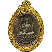 Locket Jewelry Lord Vishnu Lakshmi Goddess of Wealth Prosperity Wisdom Thai Hindu Amulets
