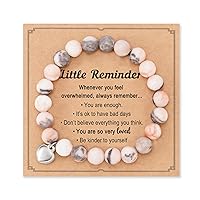 Inspirational Bracelet, Natural Stone Healing Self Care Gifts for Friends Sister Women Men Teens, Stress Relief Gifts Inspiration Uplifting Graduation Mothers Day Gifts