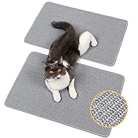 Cat Scratcher Mat,Natural Sisal Cat Scratch Pad with Sticky Velcro Tapes,Horizontal Floor Cat Scratching Pads Rug for Indoor Cats,Cat Furniture Protector for Couch&Carpets&Sofas(M,23.6