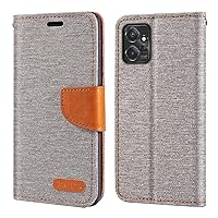 for Motorola Moto G Power 5G 2023 Case, Oxford Leather Wallet Case with Soft TPU Back Cover Magnet Flip Case for Motorola Moto G Power 5G 2023 (6.5”) Grey