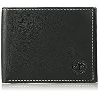 Timberland Men's Leather Wallet and Carabiner Gift Set, One Size, black
