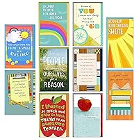 Hallmark Teacher Appreciation Cards Assortment for Preschool, Kindergarten, Elementary School, Graduation or Back to School (10 Cards and Gift Card Holders with Envelopes) (2299GMR7267)