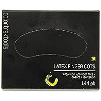 Colortrak Latex Finger Cots, Minimize Waste, Increase Efficiency, Covers Whole Finger For Coloring and Esthetician Processes, Single Use Disposable, Powder-free Latex, Medium, 144 count (Pack of 4)