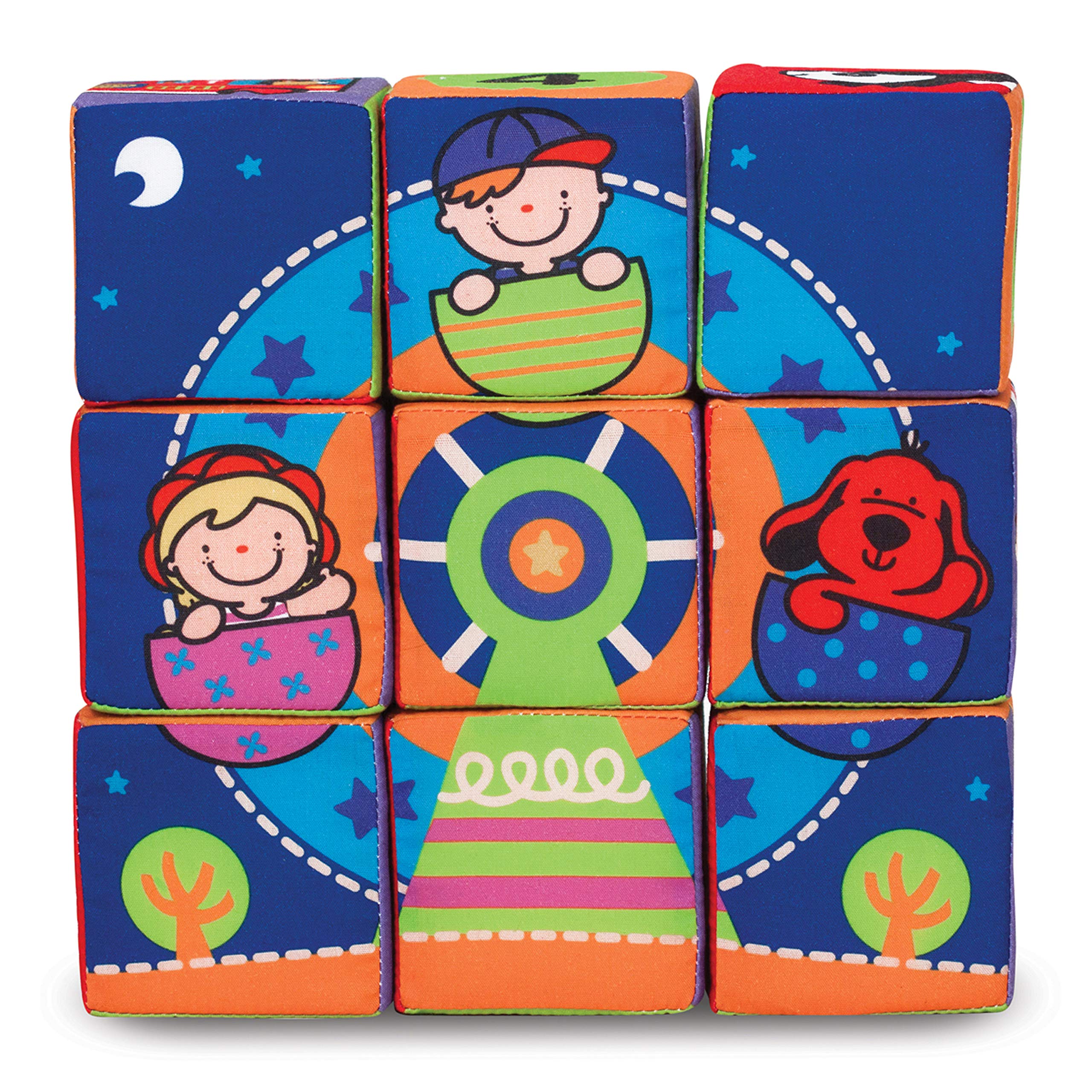 Melissa & Doug K's Kids Match and Build Soft Blocks Set For Toddlers, Building Blocks, Sensory Baby Stacking Toys