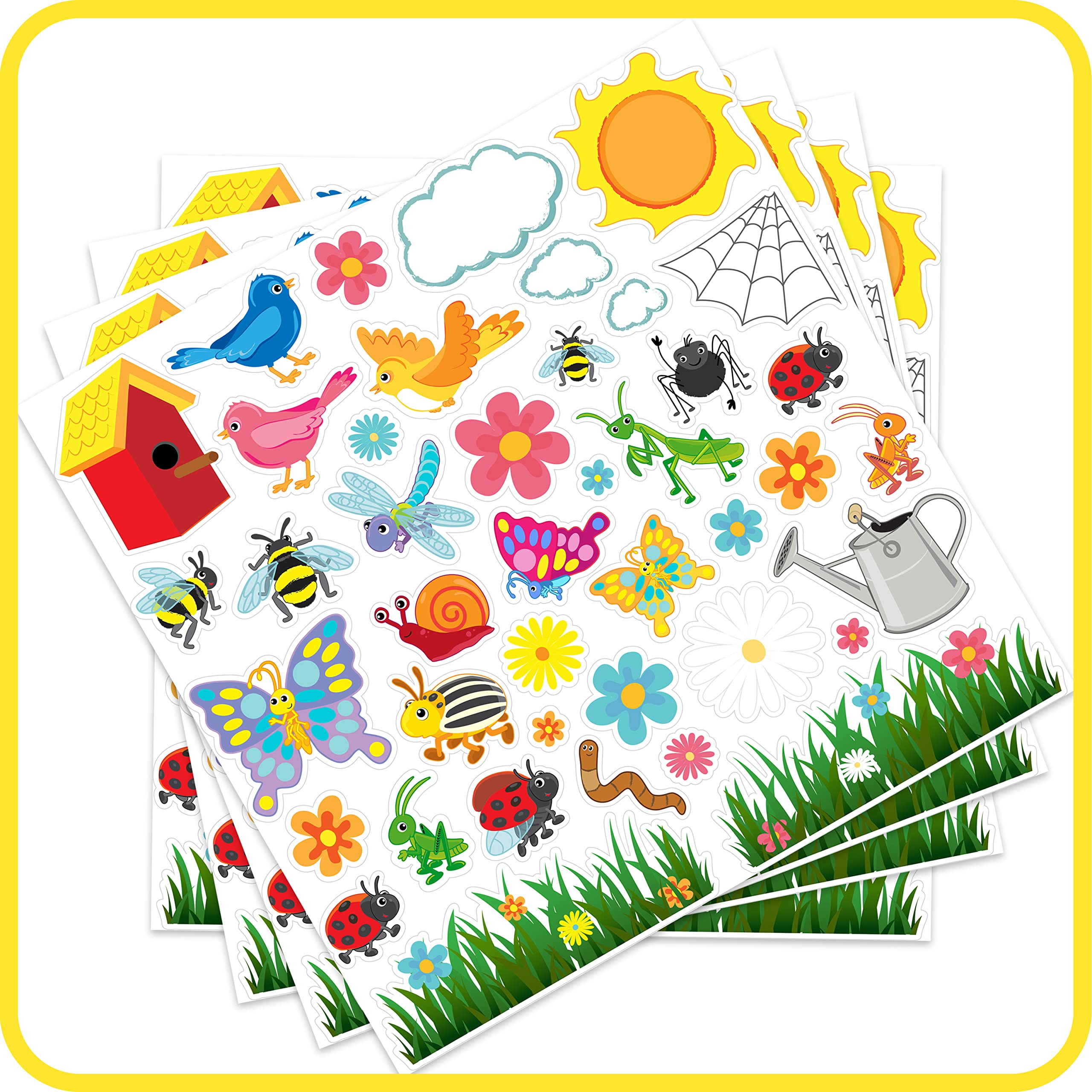 READY 2 LEARN Foam Stickers - Garden - Pack of 168 - Self-Adhesive Stickers for Kids - 3D Puffy Flower Stickers for Laptops, Party Favors and Crafts