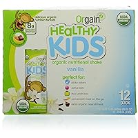 Orgain Organic Kids Protein Nutritional Shake, Vanilla - Great for Breakfast & Snacks, 21 Vitamins & Minerals, 10 Fruits & Vegetables, Gluten Free, Soy Free, 8.25 fl oz, 12 Count (Packaging May Vary)