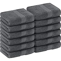 Utopia Towels 12 Pack Premium Wash Cloths Set (12 x 12 Inches) 100% Cotton Ring Spun, Highly Absorbent and Soft Feel Washcloths for Bathroom, Spa, Gym, and Face Towel (Grey)