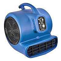 Comfort Zone CZBC121T 1/2HP High Velocity Air Mover, 3-Speeds, Timer, Adjustable Angles, Blue