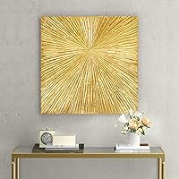 MADISON PARK SIGNATURE Sunburst Wall Art - Modern Resin Dimensional Radiant Color Hand Painted Home Décor Abstract Textured Gold 30