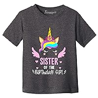 Sister of The Birthday Girl Shirt Unicorn Graphic Toddler Girl Bday T-Shirt Gift