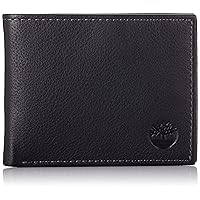 Timberland Men's Wellington Leather RFID Bifold Commuter Security Wallet, Black, One Size