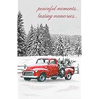DaySpring - Peaceful Moments Lasting Memories - 18 Red Truck Christmas Boxed Cards and Envelopes (U1004)