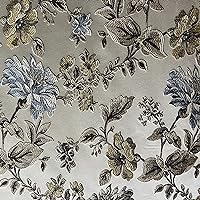 Luxurious Woven Jacquard Floral Design Heavy Furnishing Fabric for Upholstery, Window Treatments and Craft - Width 54 inches - Fabric by Yard (Blue)