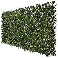 Laurel Leaf Trellis - Expandable Faux Privacy Fence - Lattice Panels for Outside - Bamboo Wood Trellis - Ivy Privacy Fence - Bamboo Trellis/Wall Trellis for Artificial Green Wall (1, Laurel)