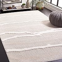 Trends Collection Area Rug - 8' x 10', Beige & Ivory, Modern Textured Design, Non-Shedding & Easy Care, Ideal for High Traffic Areas in Living Room, Bedroom (TRD112B)