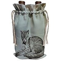 3dRose PS Animals - Sleepy Kitty cute pets animal art - Wine Bag (wbg_130573_1)