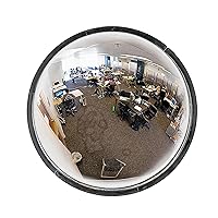18” Acrylic Full Dome Mirror with Plastic Back, Round Indoor Security Mirror for Driveway Safety Spots, Outdoor Warehouse Side View, Circular Wall Mirror for Office Use (DPB1800)
