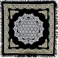 Tarot Altar Cloth Cards Divination Special Tablecloth Man Cave pegan Room Bar Home Wall Decor Wiccan Alter Cloths Witchcraft Tentacle Sun Card Table Tapestry (Flower of Life), 18 X INCHES