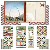Scrapbook Customs Themed Paper and Stickers Scrapbook Kit, Missouri Vintage, 12 inch by 12 inch