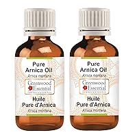 Pure Arnica Oil (Arnica Montana) Premium Therapeutic Grade for Hair, Skin & Aromatherapy (Pack of Two) 100ml X 2 (6.76 oz)