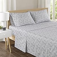 Comfort Spaces 100% Cotton Sheets King, Breathable, Naturally Cool Cotton Sheets, Soft Cotton Bed Sheets with 14